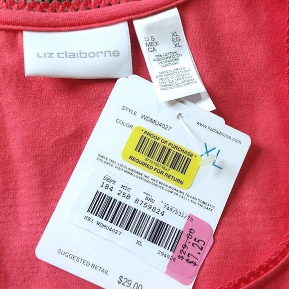 Set of Three Liz Claiborne Tops, Women's Size XL- 2 Black Tanks and 1 Pink Tee - Picture 8 of 16